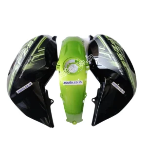 Tank Cover with Graphics for Yamaha FZ-S V2.0 | Black & Green | Set of 3