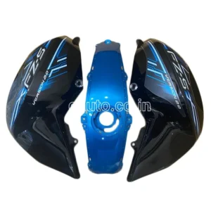 Tank Cover with Graphics for Yamaha FZ-S V2.0 | Black & Blue/Cyan | Set of 3